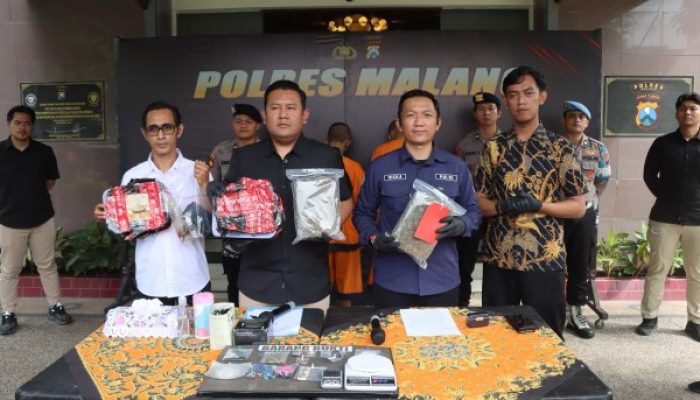 Polres Malang Berhasil Bongkar Peredaran Narkoba Jaringan Lapas, 2 Kilogram Ganja Disita