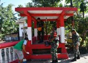 Serba Merah Putih Yang Dilakukan Danpos Dan Babinsa di Kampung Pancasila