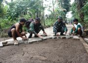 Satgas TMMD 123 Kodim 0822 Bondowoso Kejar Target Pemasangan Paving Capai 60 Persen