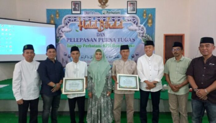 BANGUN KEBERSAMAAN, PERHUTANI BONDOWOSO GELAR HALAL BIHALAL DAN PELEPASAN KARYAWAN PURNA TUGAS