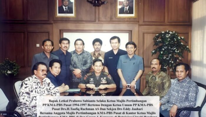 Presiden Prabowo Subianto Pernah Menjabat PP KMA-PBS Tahun 1994-1997