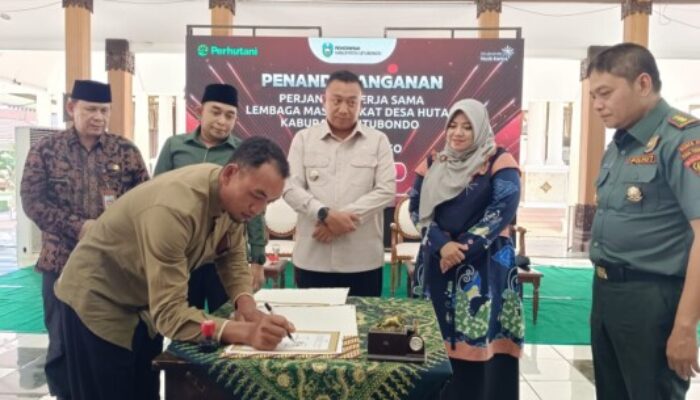 Penandatanganan Perjanjian Kerjasama antara LMDH Kabupaten Situbondo dan Perhutani KPH Bondowoso,Wujud Sinergi Pengelolaan Hutan Lestari