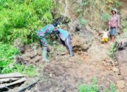 Respon Cepat Babinsa di Botolinggo, Jalan Tertutup Longsor Berhasil Dibuka