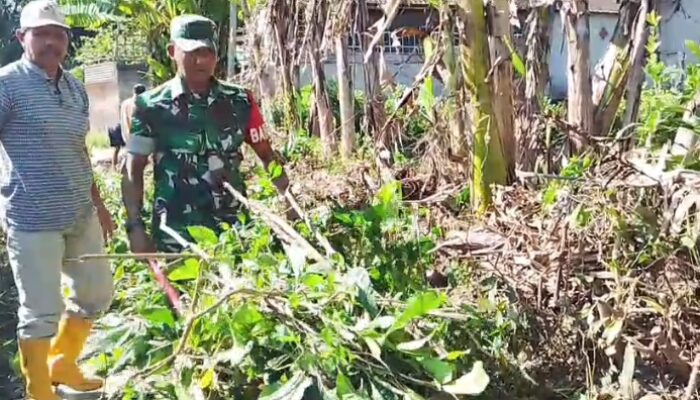 Lingkungan Bersih, Masyarakat Sehat: Babinsa Kejawan Galakkan Kerja Bakti Bersama Warga