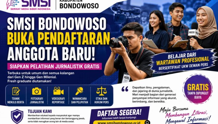 SMSI Bondowoso: Siapkan Pelatihan Jurnalistik Gratis untuk Masyarakat Umum,Buka Rekrutmen Anggota Baru