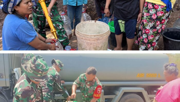 Ratusan KK Mendapatkan Penyaluran Air Bersih Dari TNI AD di Bondowoso